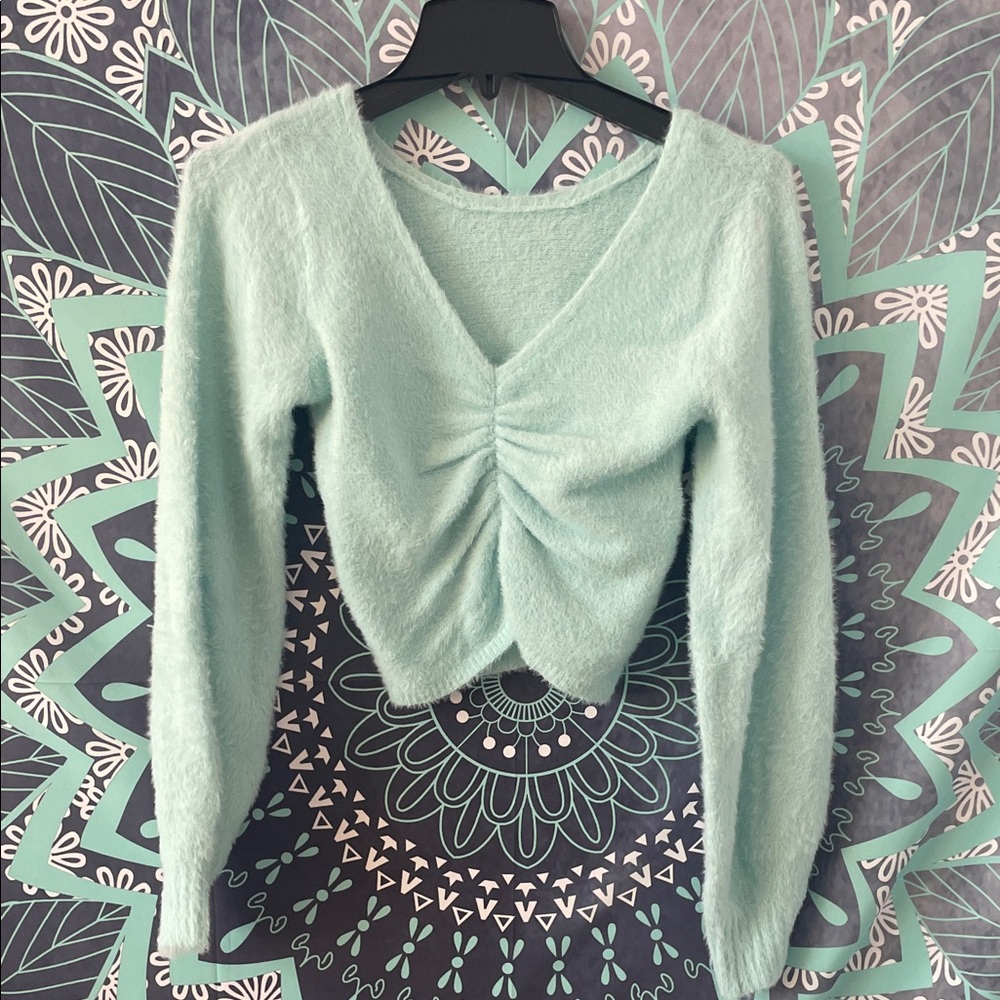 Mint Green V-Neck Sweater